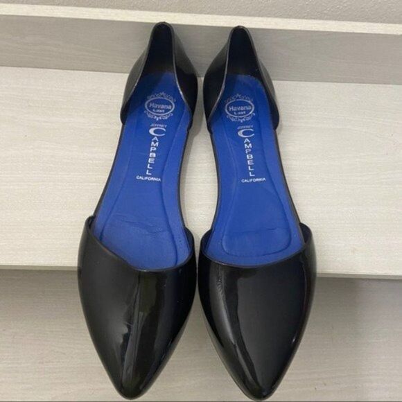 Jeffrey Campbell Black Patent Closed Toe Flats